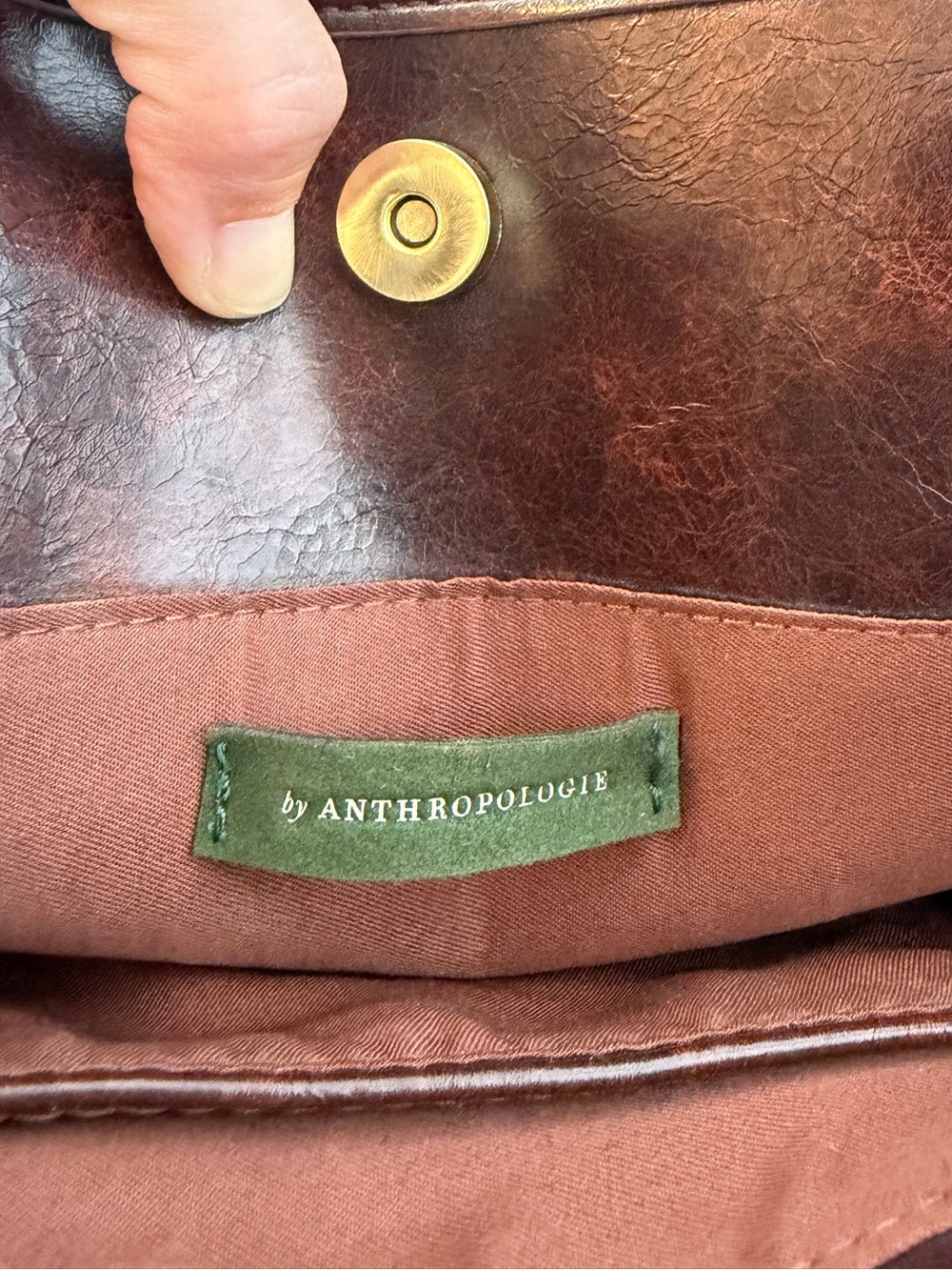Anthropologie Faux Leather Bag. Beautiful braided strap. New. Never used. - Picture 7 of 7